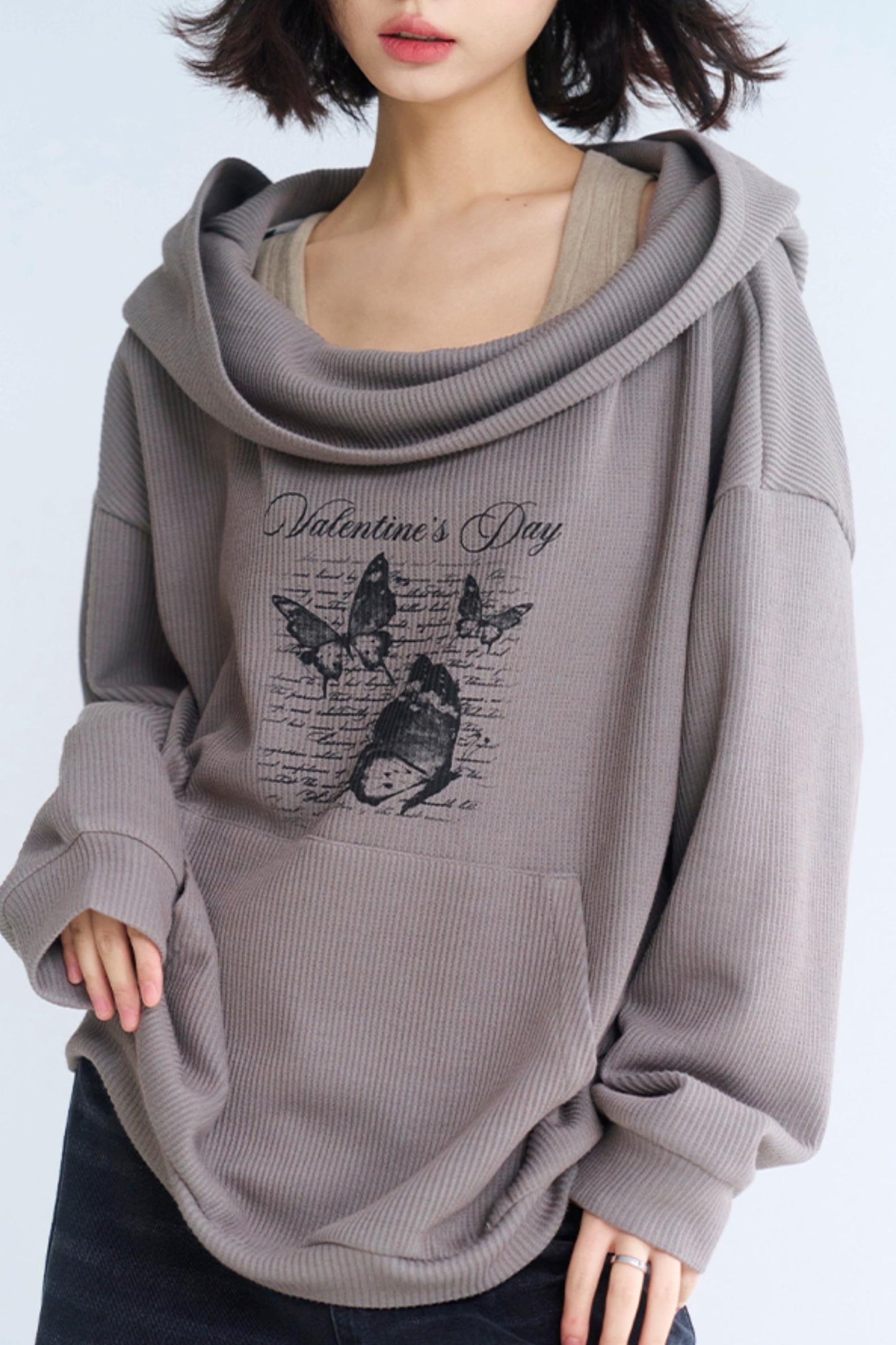 Hoodie Sweatshirt Asymmetrical