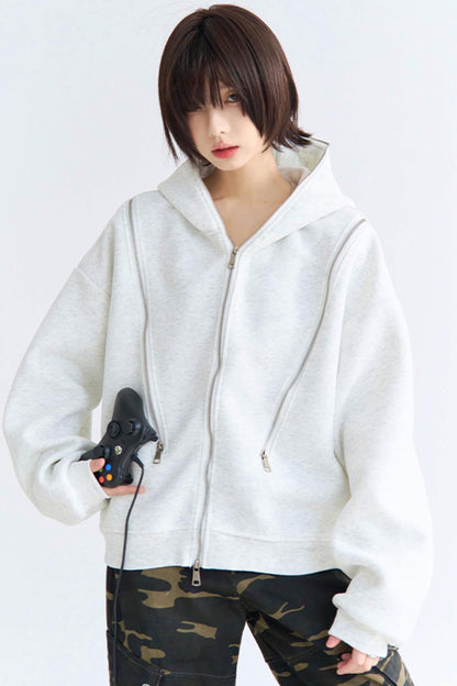 Strickjacke Lässiger Reißverschluss
