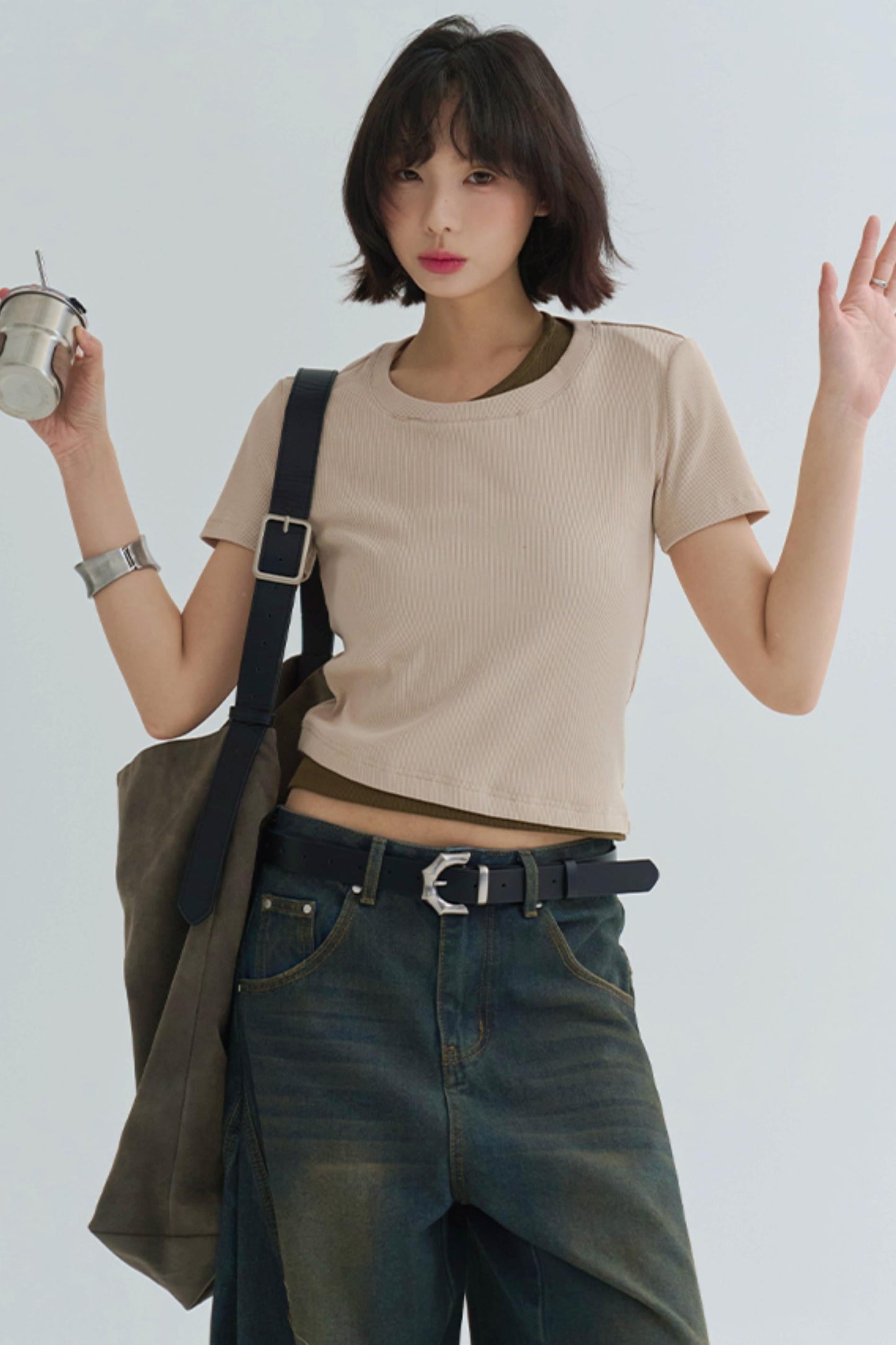 cotton T-shirt slim-fit Stretch