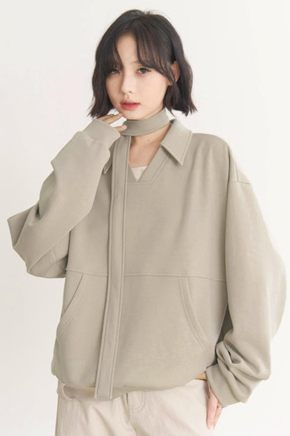 Museum Casual V-Neck Women's 2025 Collection Spring Gravity Pullover