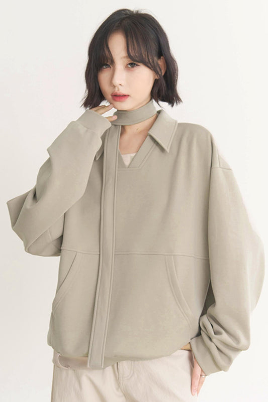 Museum Casual V-Neck Women's 2025 Collection Spring Gravity Pullover