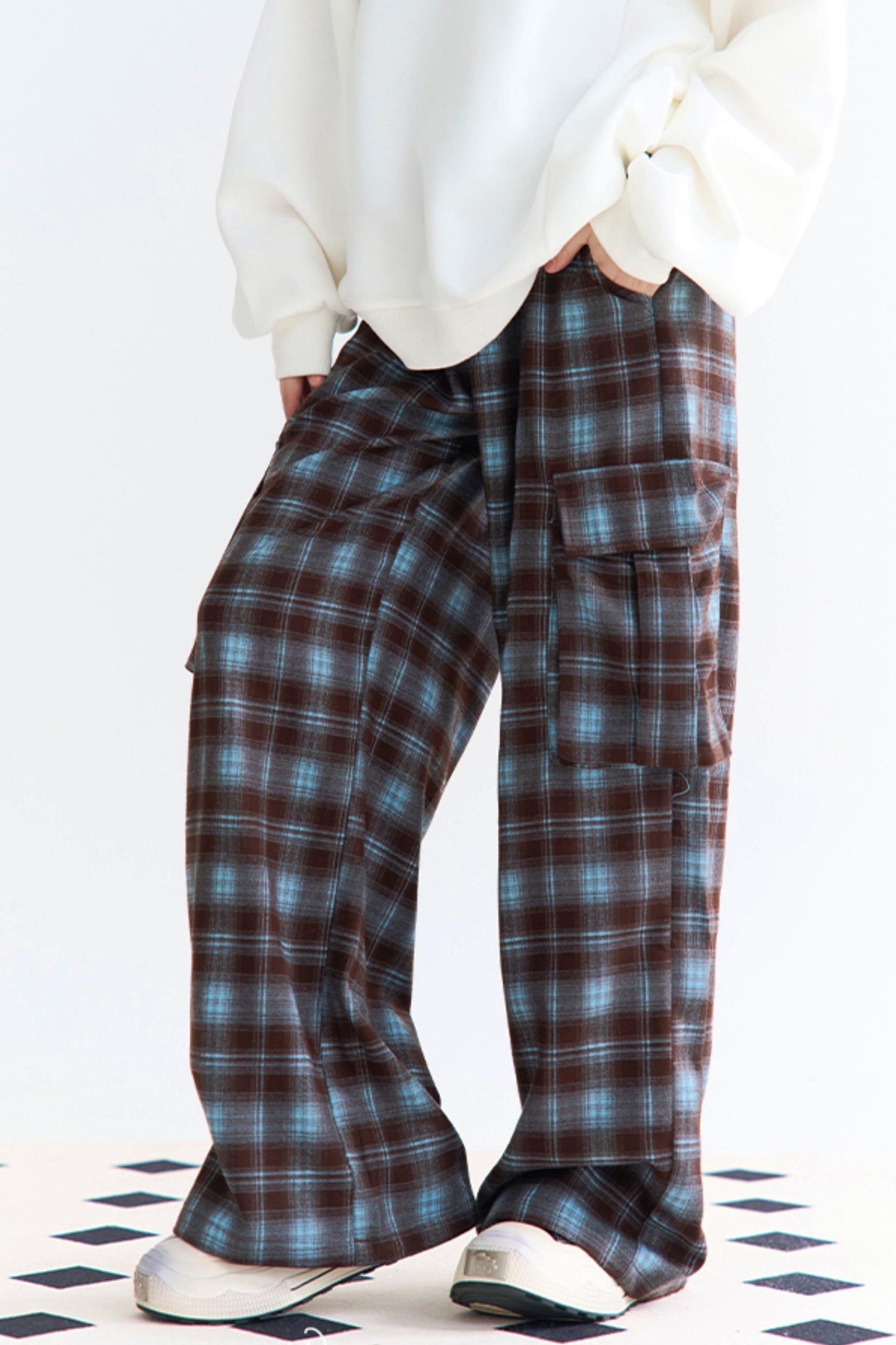 Pants Waist Check High Wide