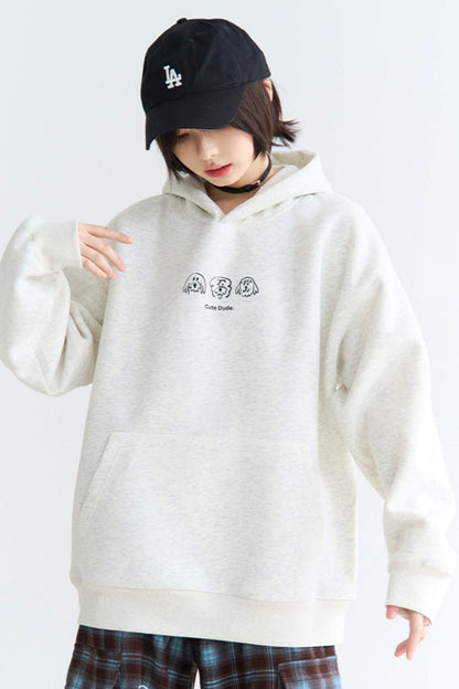 Print Sweatshirt Hooded Puppy