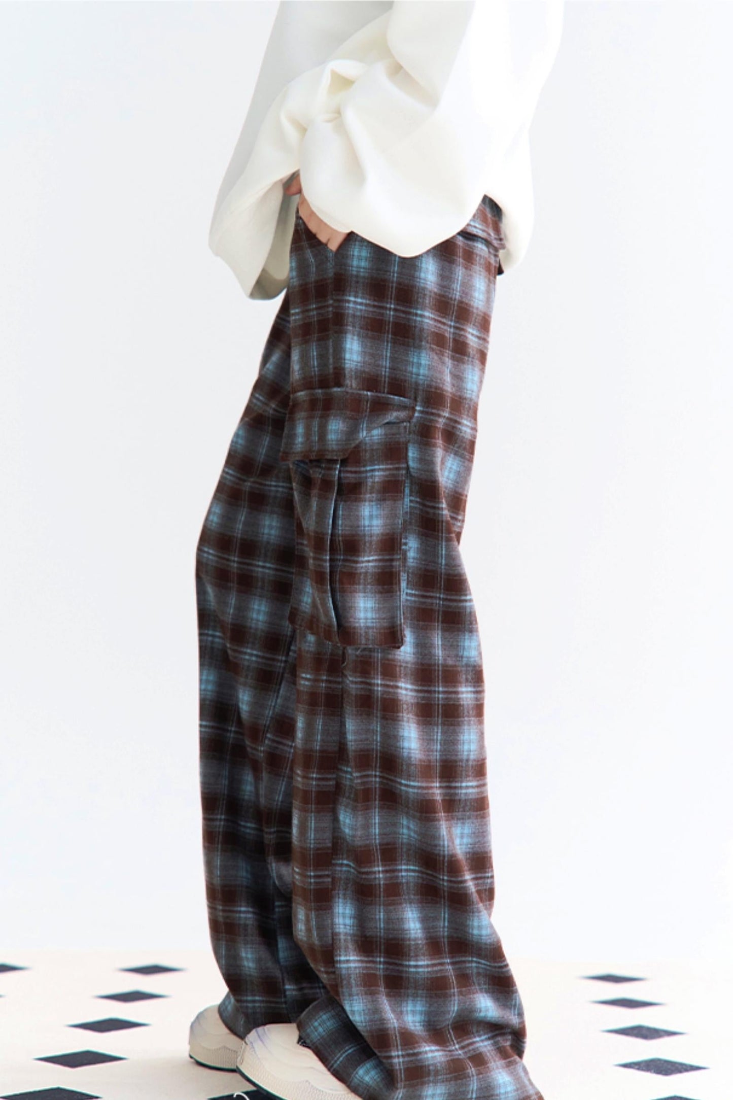 Pants Waist Check High Wide