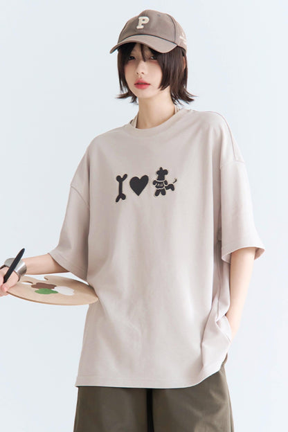 Papi T-Shirt Neck Crew Embroidered