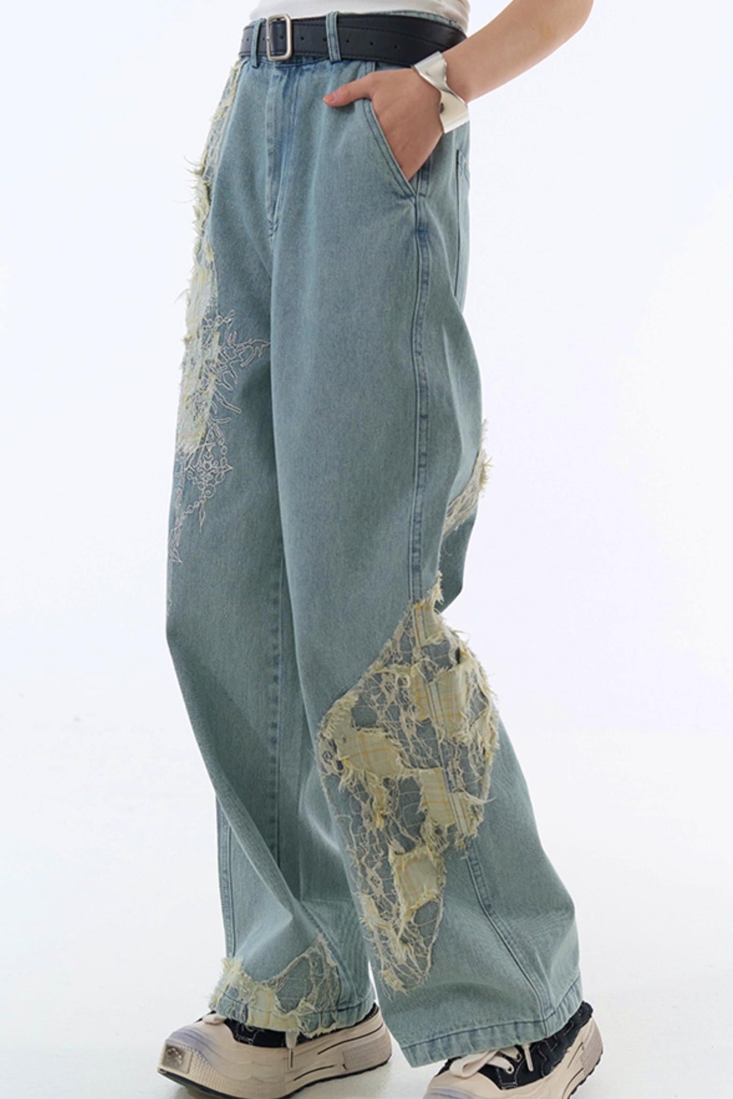 jeans style racer loose Casual