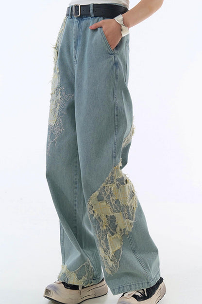 jeans style racer loose Casual