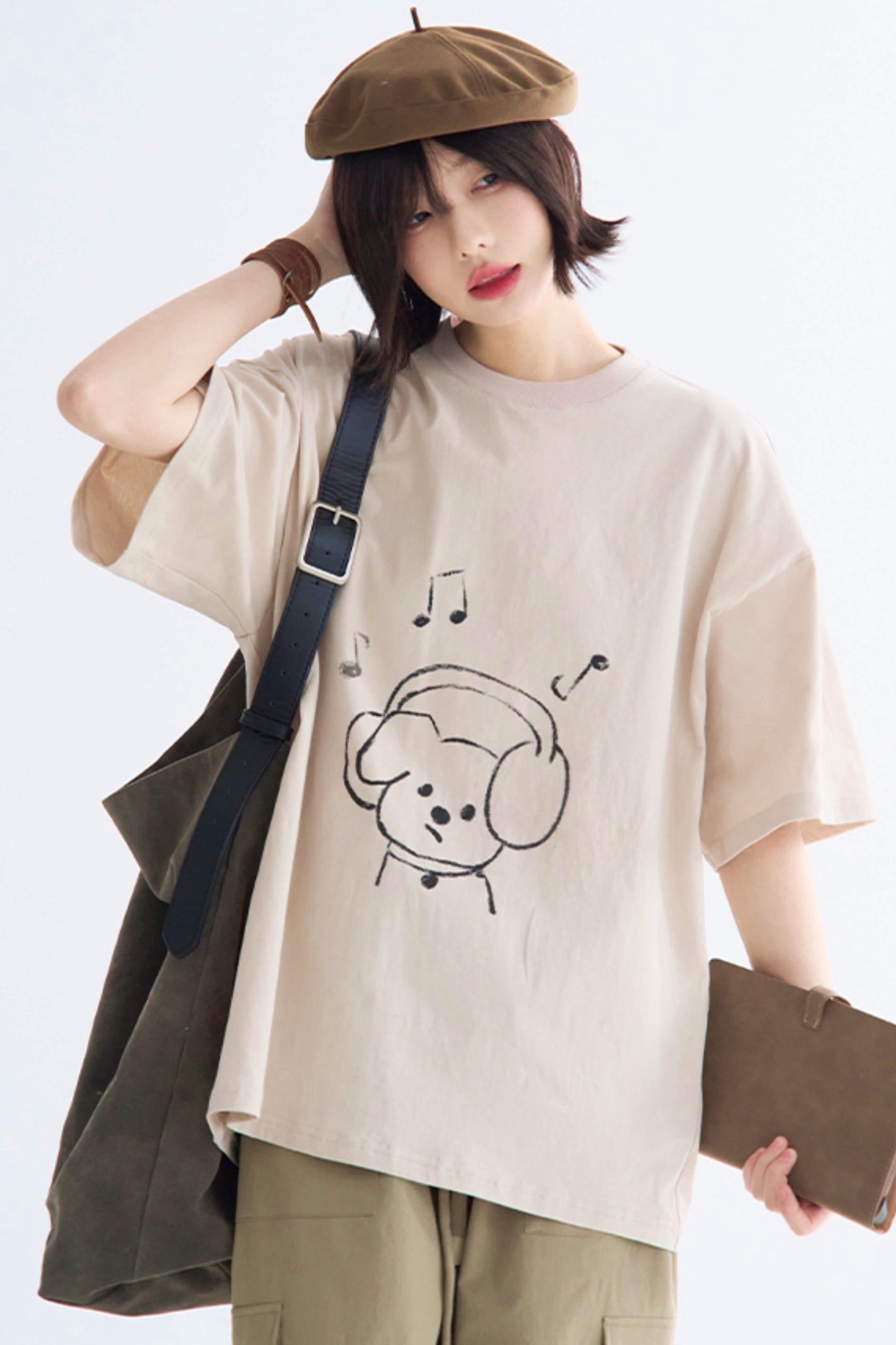 Loose Fit Graphic T-Shirt Puppy