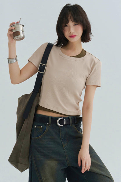 cotton T-shirt slim-fit Stretch