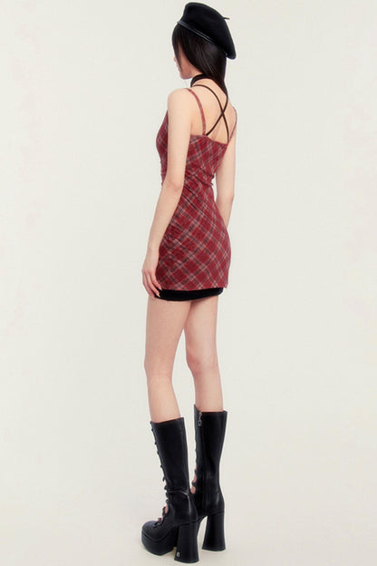 Schwarzes Kleid Rot Mix
