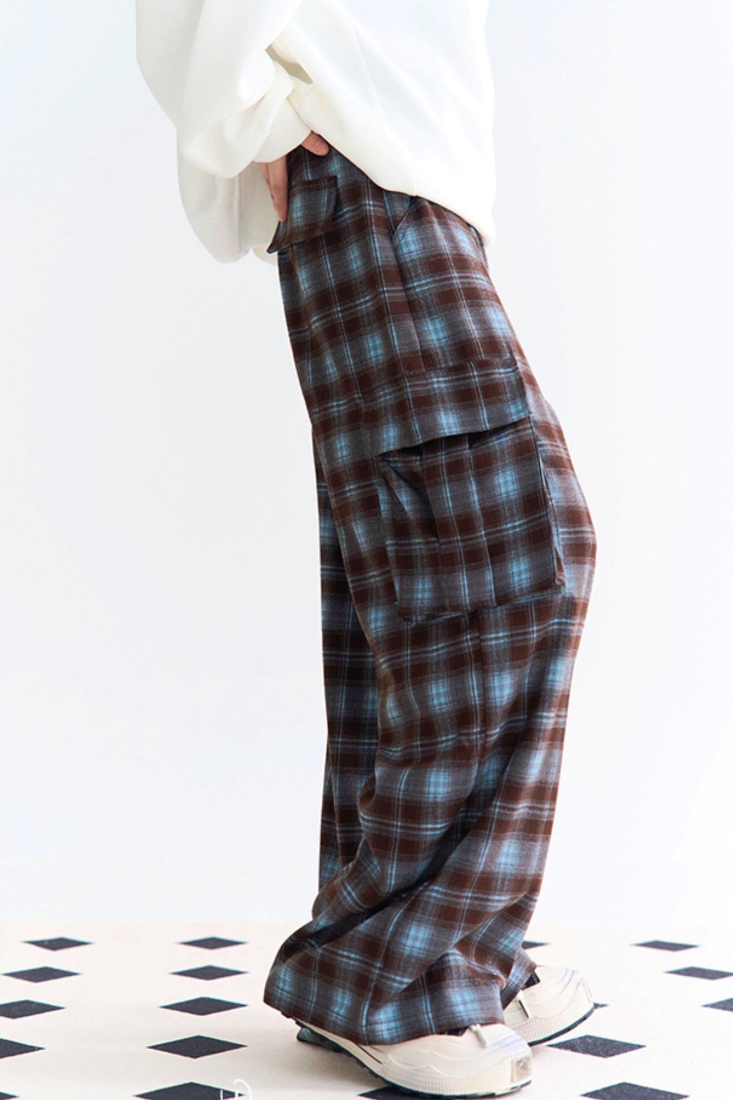Pants Waist Check High Wide
