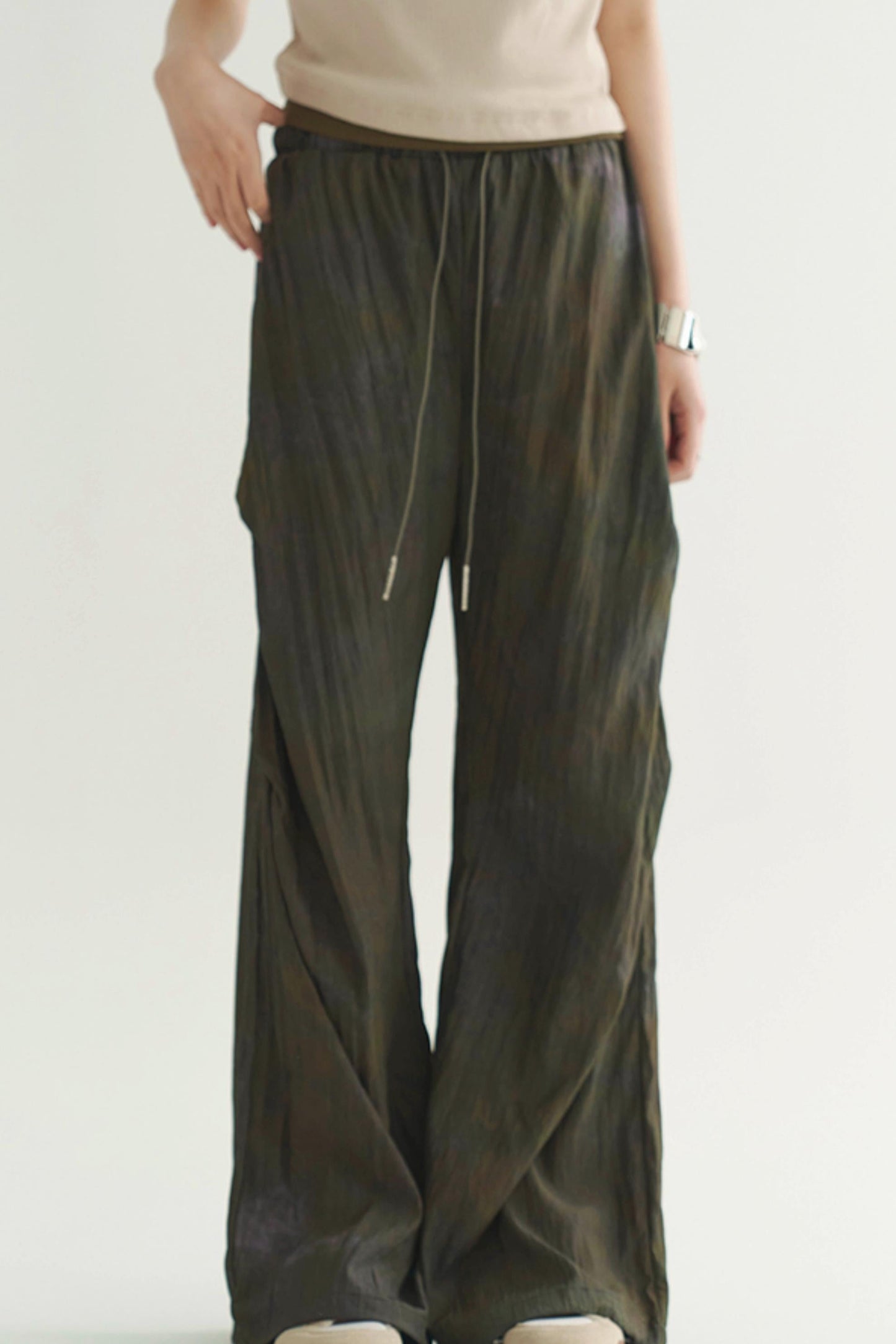 drape Pleated casual pants