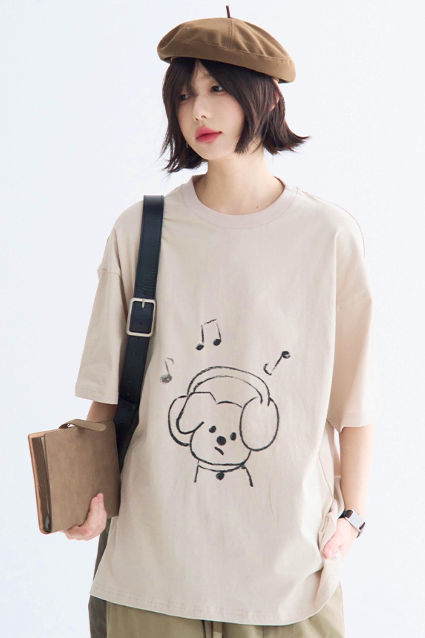 Loose Fit Graphic T-Shirt Puppy