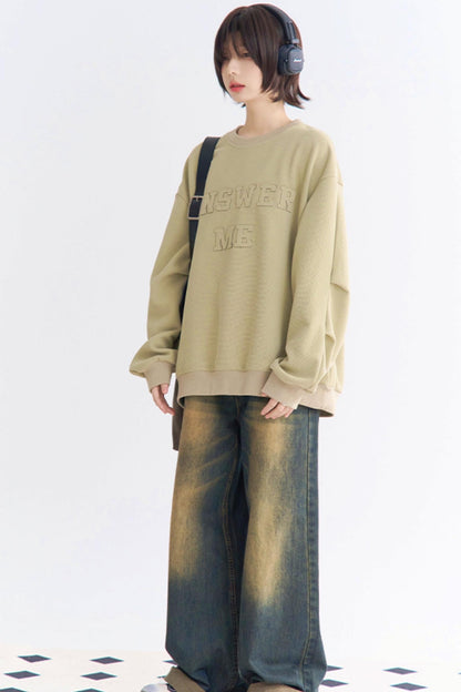 Sweatshirt mit Rundhalsausschnitt und Applikation