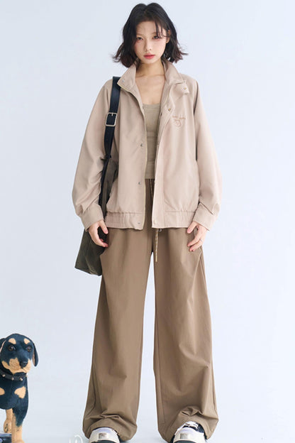Minimalist wide-leg casual pants