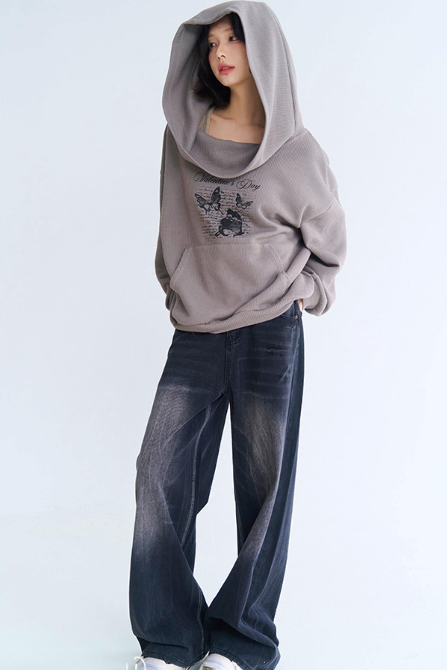 Hoodie Sweatshirt Asymmetrical