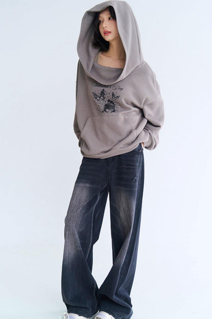 Hoodie Sweatshirt Asymmetrical