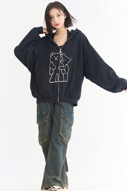 Casual Hoodie Cardigan Zip