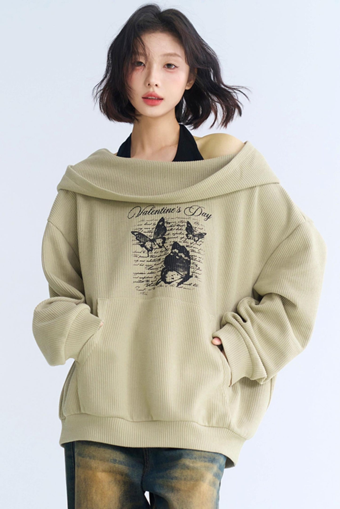Hoodie Sweatshirt Asymmetrical