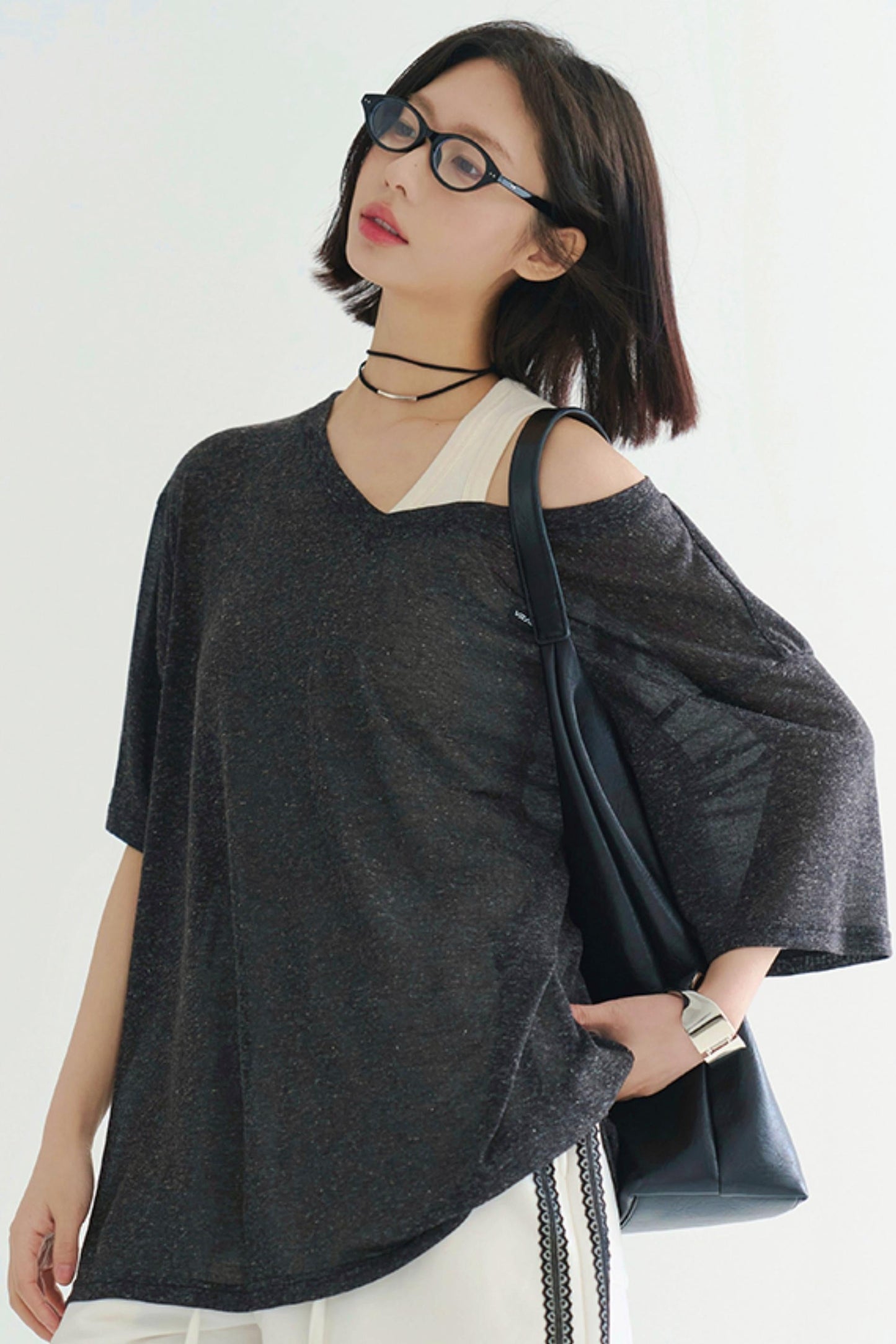 Lightweight Sheer V-Neck T-Shirt