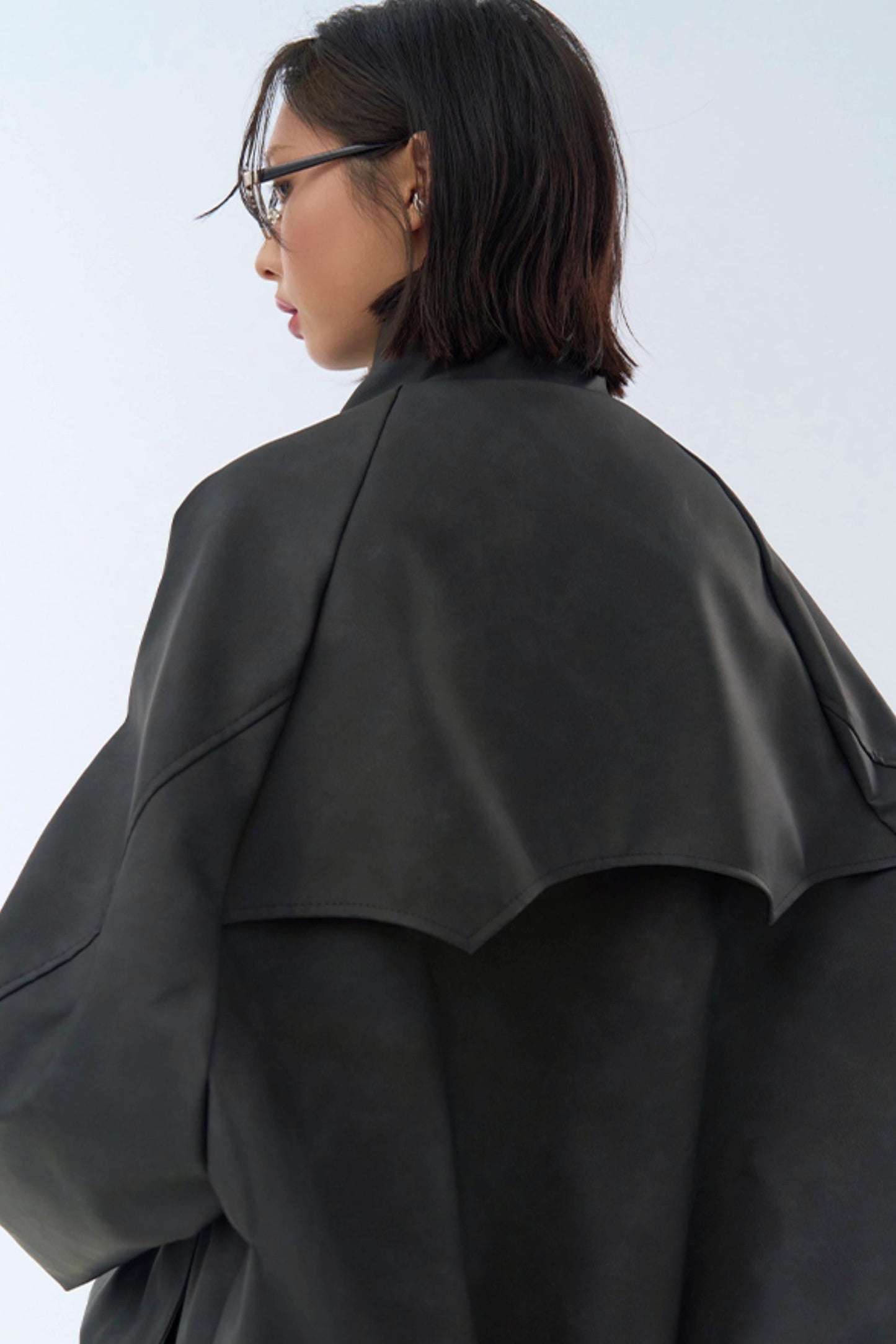 Retro Stand Leather Collar Jacket