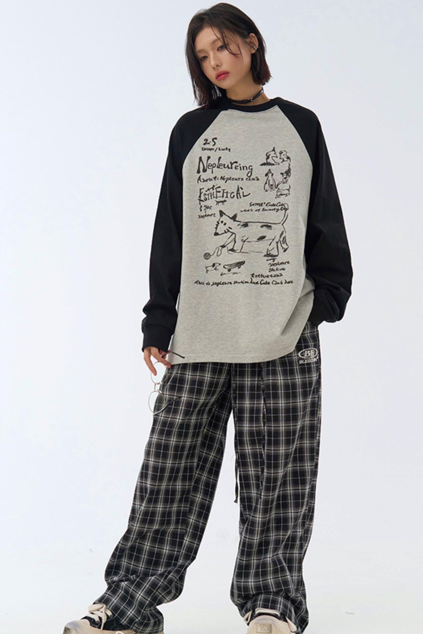 Street T-Shirt Art Patchwork Long Sleeve