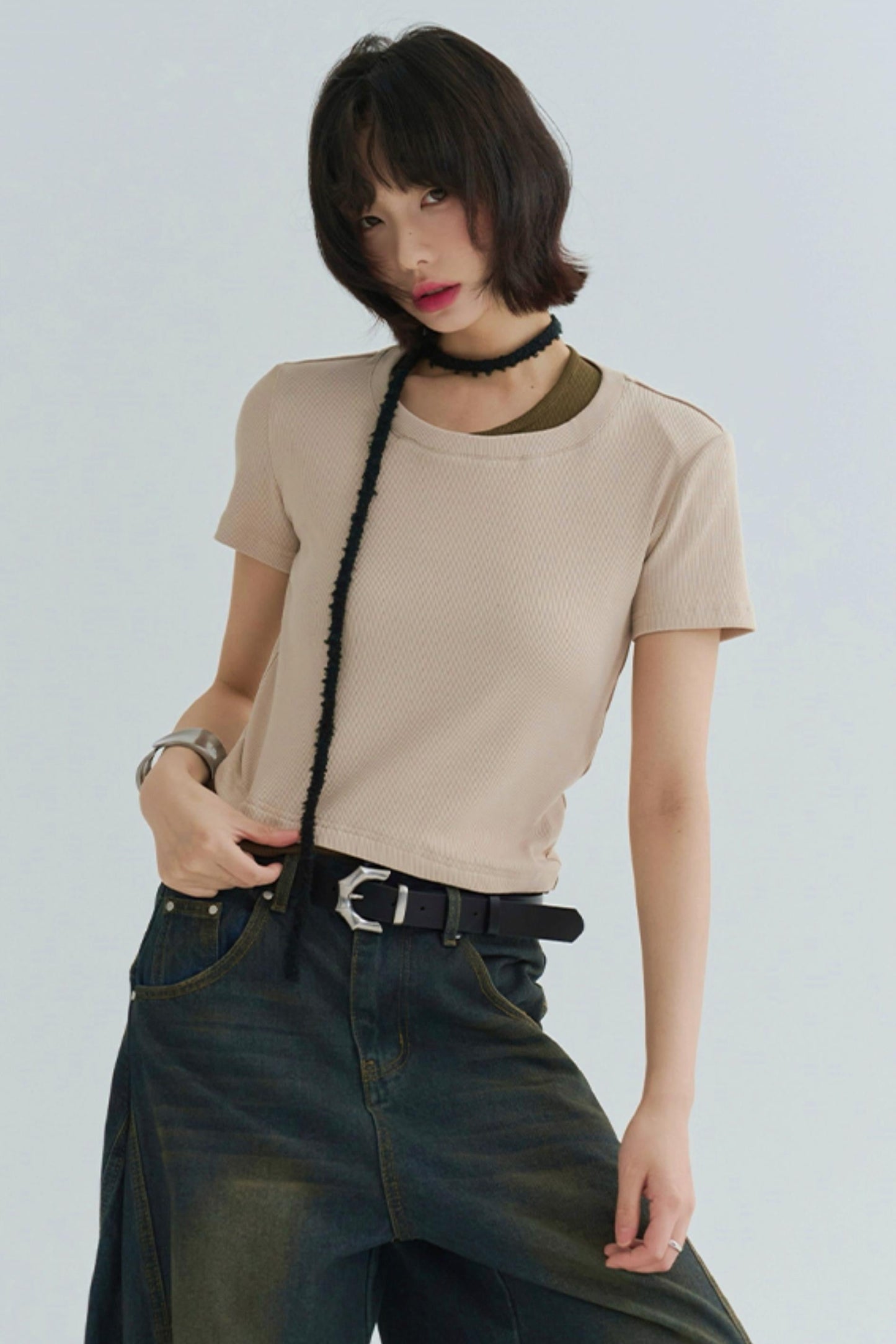cotton T-shirt slim-fit Stretch