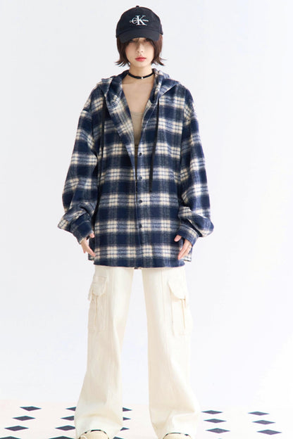 Check Hoodie Peplum