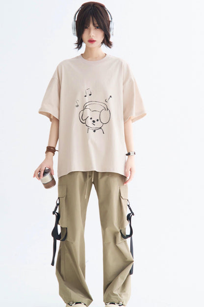 Loose Fit Graphic T-Shirt Puppy