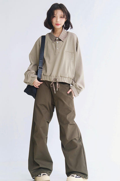 Sweater Top Collar Layered Look