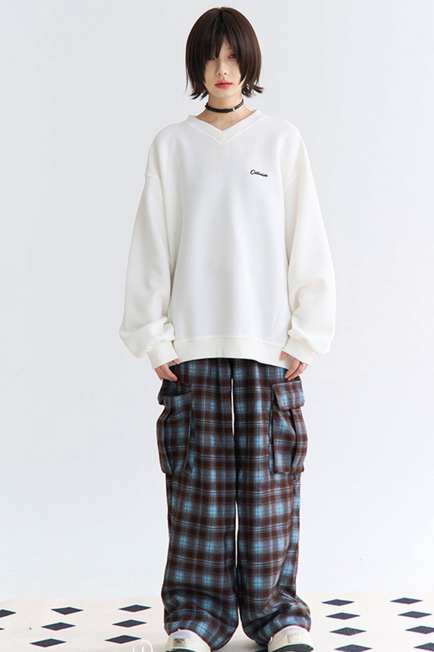 Pants Waist Check High Wide