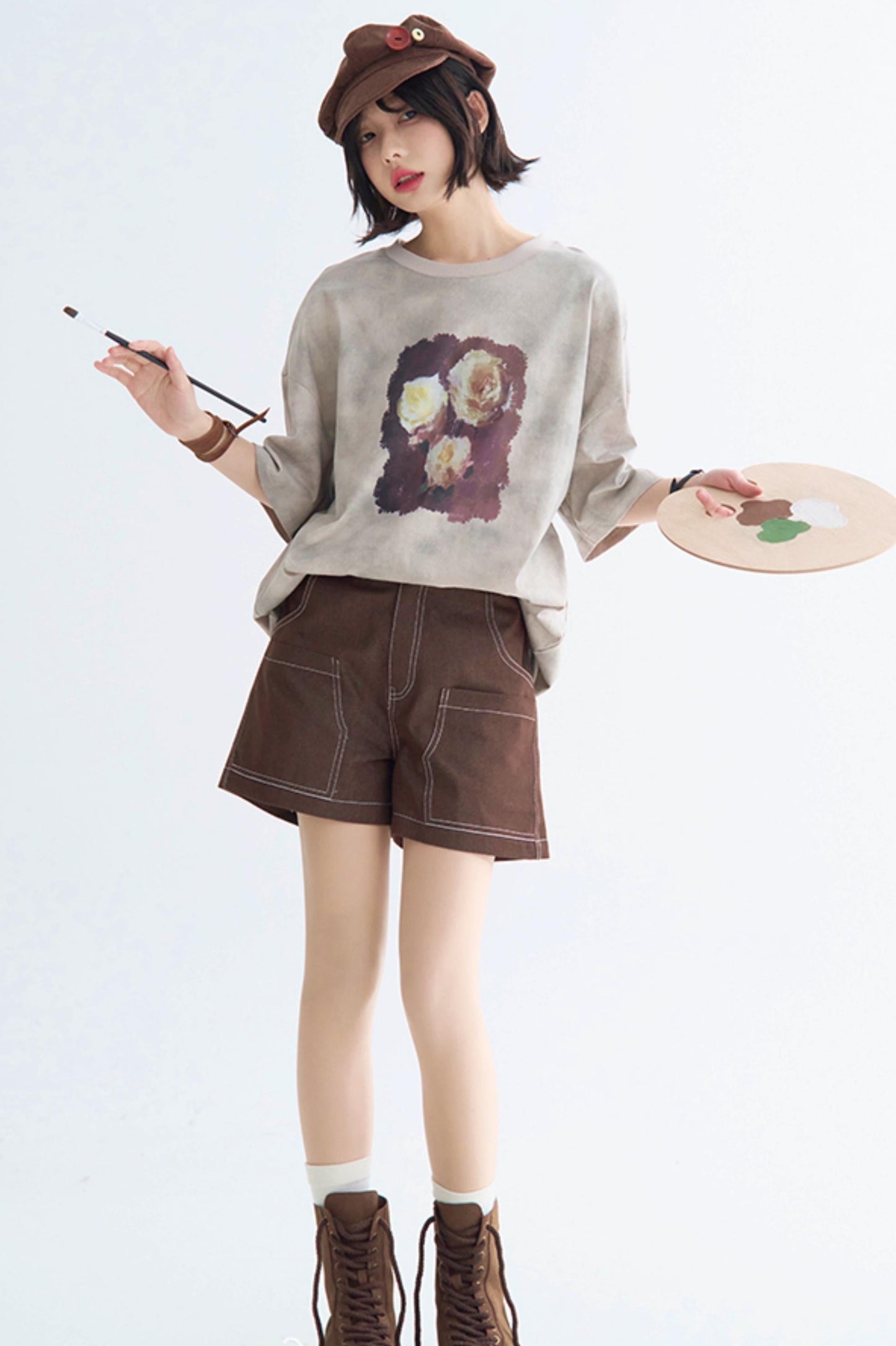 Rose T-Shirt Tie-Dye Print