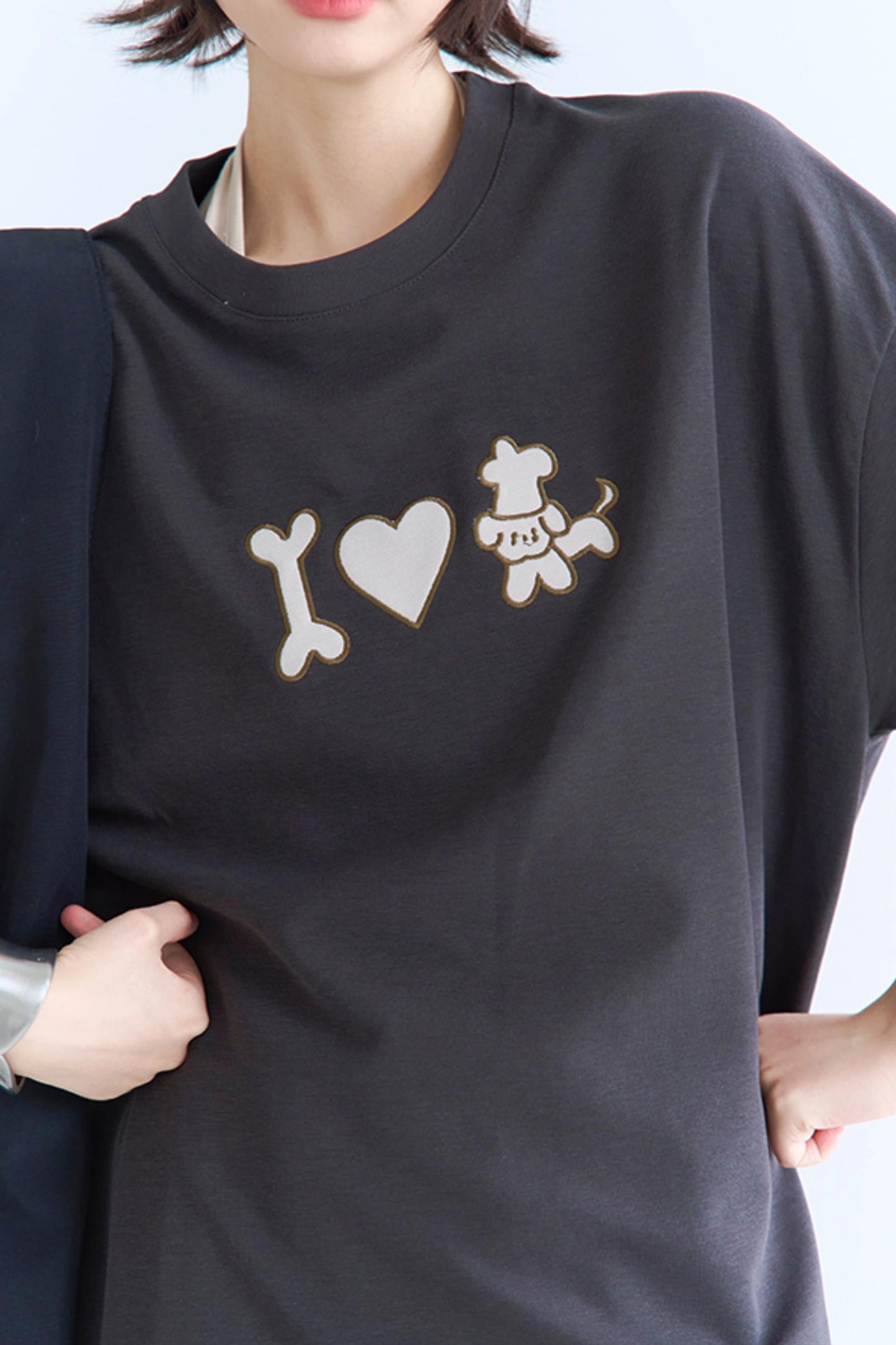 Papi T-Shirt Neck Crew Embroidered