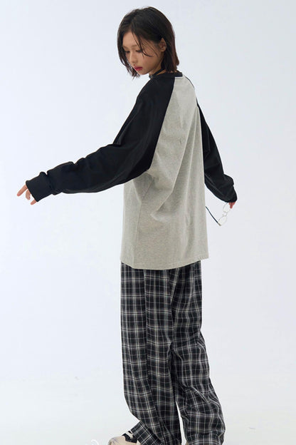 Street T-Shirt Art Patchwork Long Sleeve