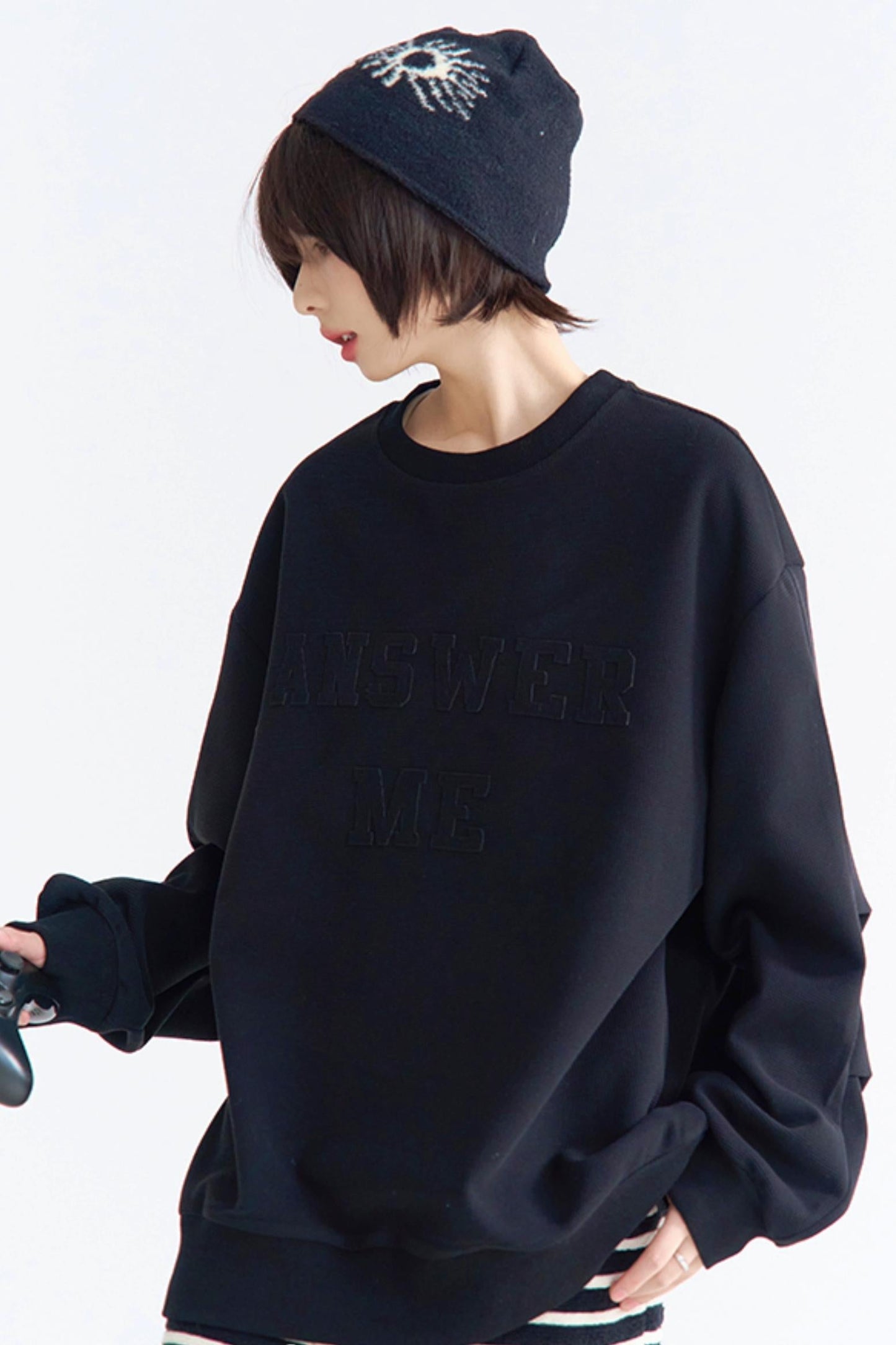Sweatshirt mit Rundhalsausschnitt und Applikation