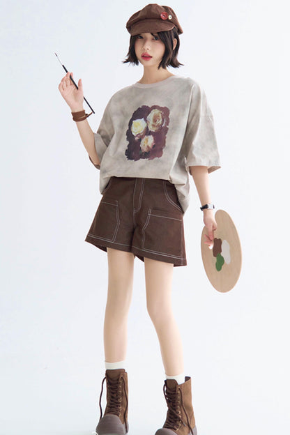 Rose T-Shirt Tie-Dye Print