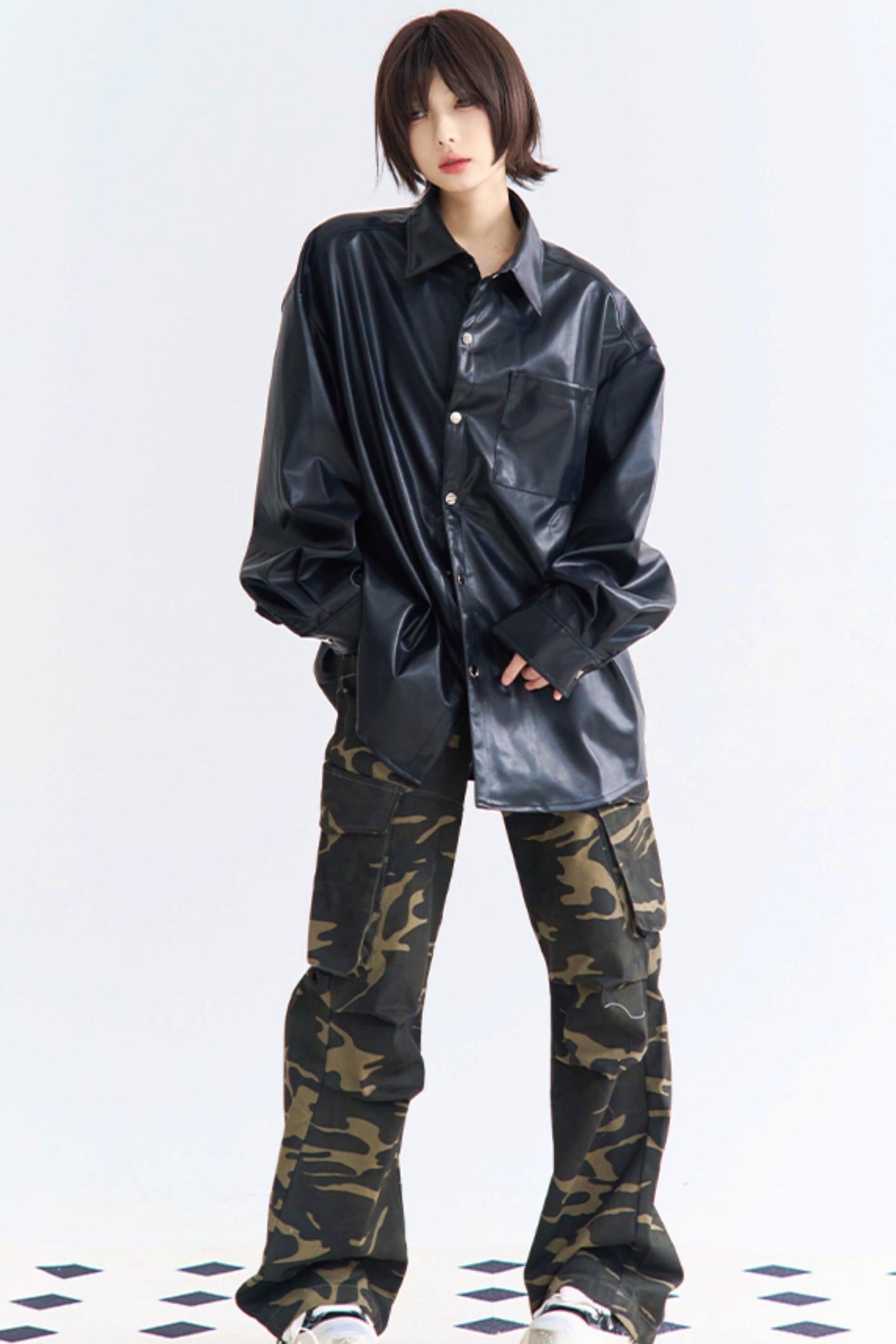 Tops PU Style Vintage