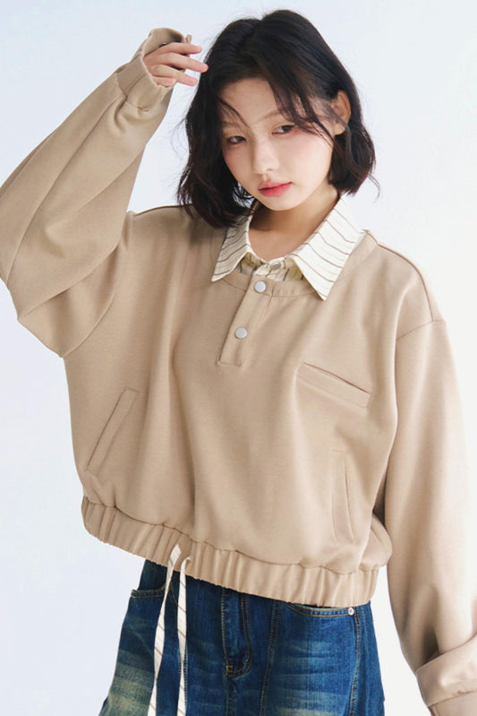 Sweater Top Collar Layered Look