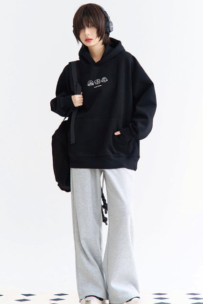 Print Sweatshirt Hooded Puppy