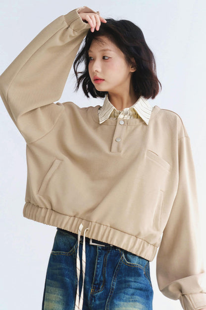 Sweater Top Collar Layered Look