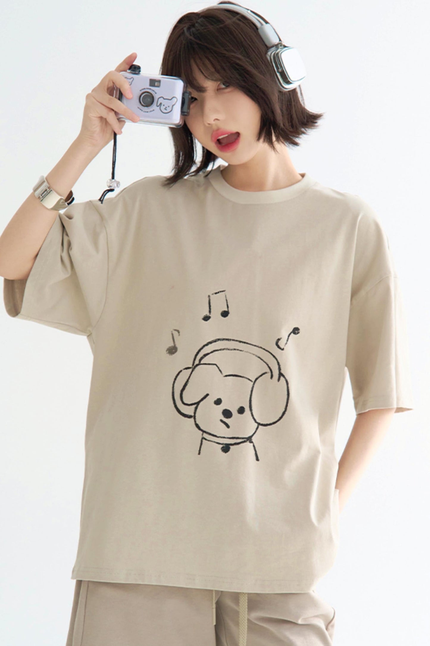 Loose Fit Graphic T-Shirt Puppy