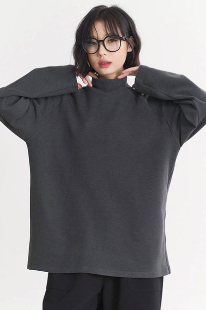 Gravity Museum Flower Turtleneck Loose Damenmodell Frühling/Herbst T-Shirt