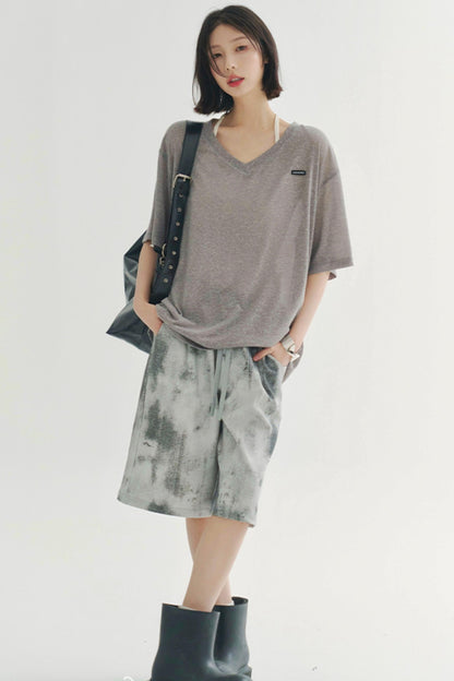 Lightweight Sheer V-Neck T-Shirt