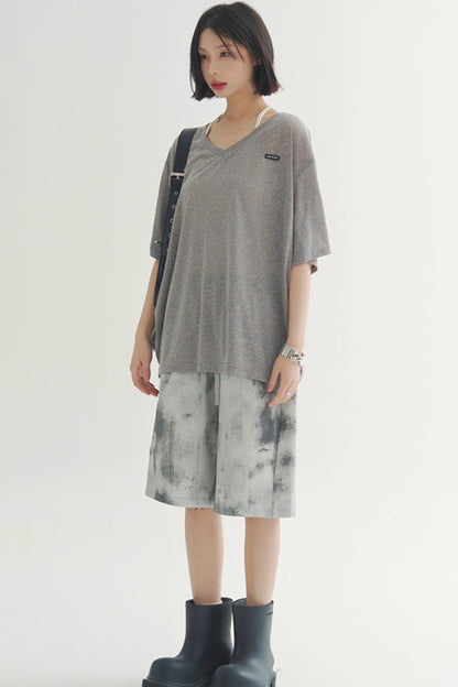 Lightweight Sheer V-Neck T-Shirt