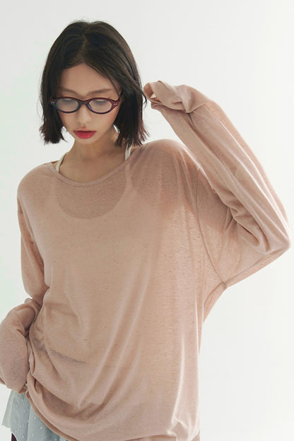 Lightweight Sheer V-Neck T-Shirt