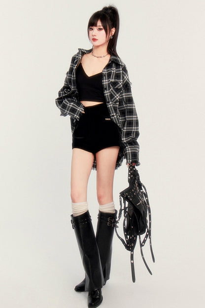 Vネックキャミソールリブソフト