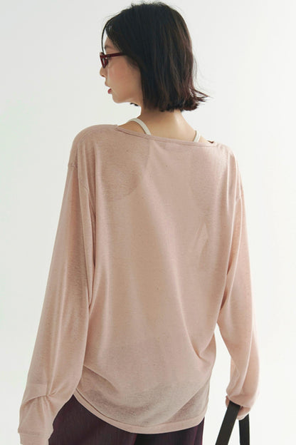 Lightweight Sheer V-Neck T-Shirt
