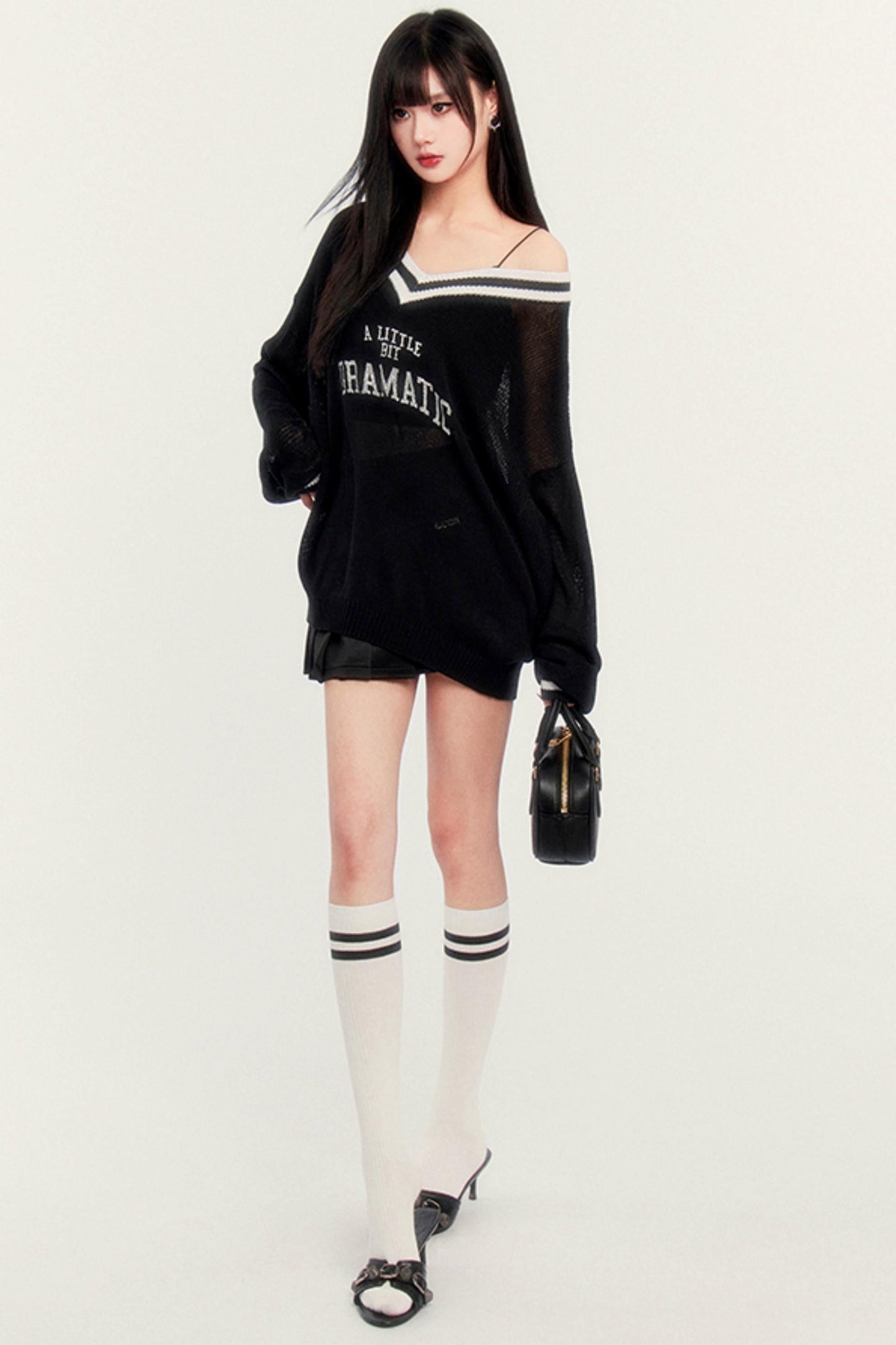 Vネックキャミソールリブソフト