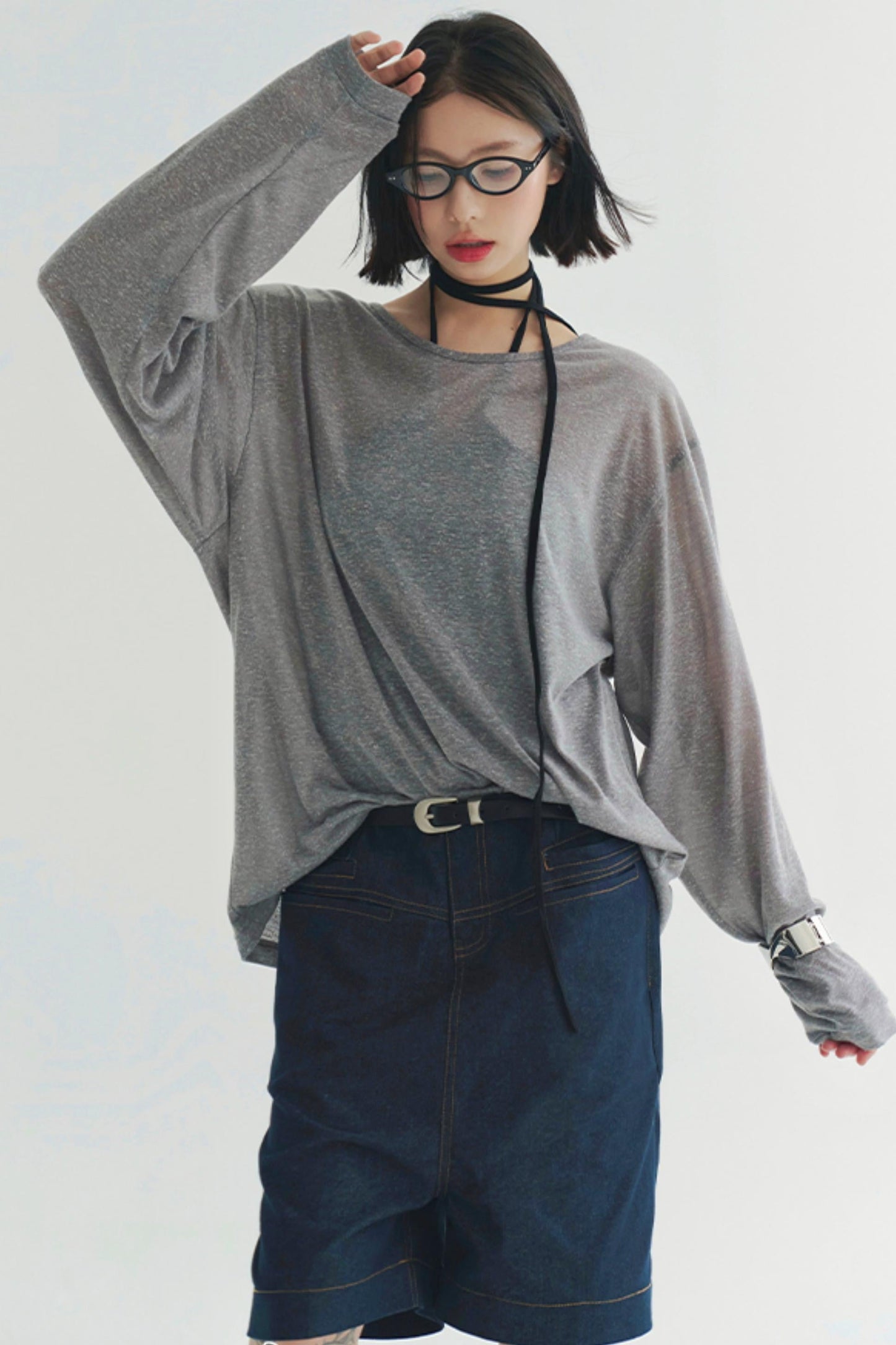Lightweight Sheer V-Neck T-Shirt