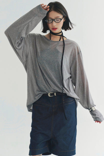 Lightweight Sheer V-Neck T-Shirt